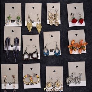 Set of 12 BP Nordstrom Multicolor Women's Earring Collection NEW